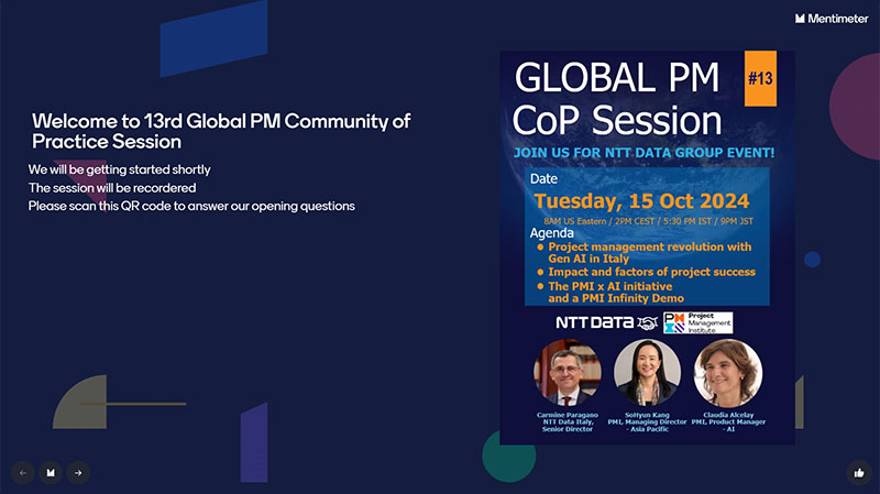 Welcome to 13rd Global PM Community of Practice Session