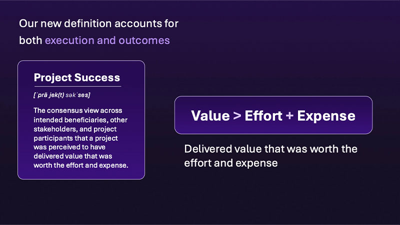 Our new definition accounts for both execution and outcomes