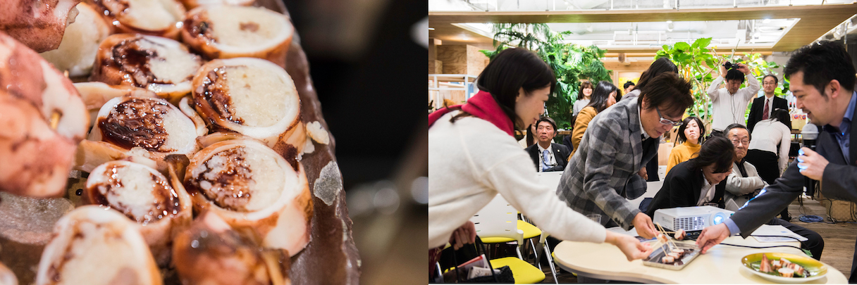東京会場では、滝沢シェフのレシピを基に東京で再現された「イカめし」を来場者が試食