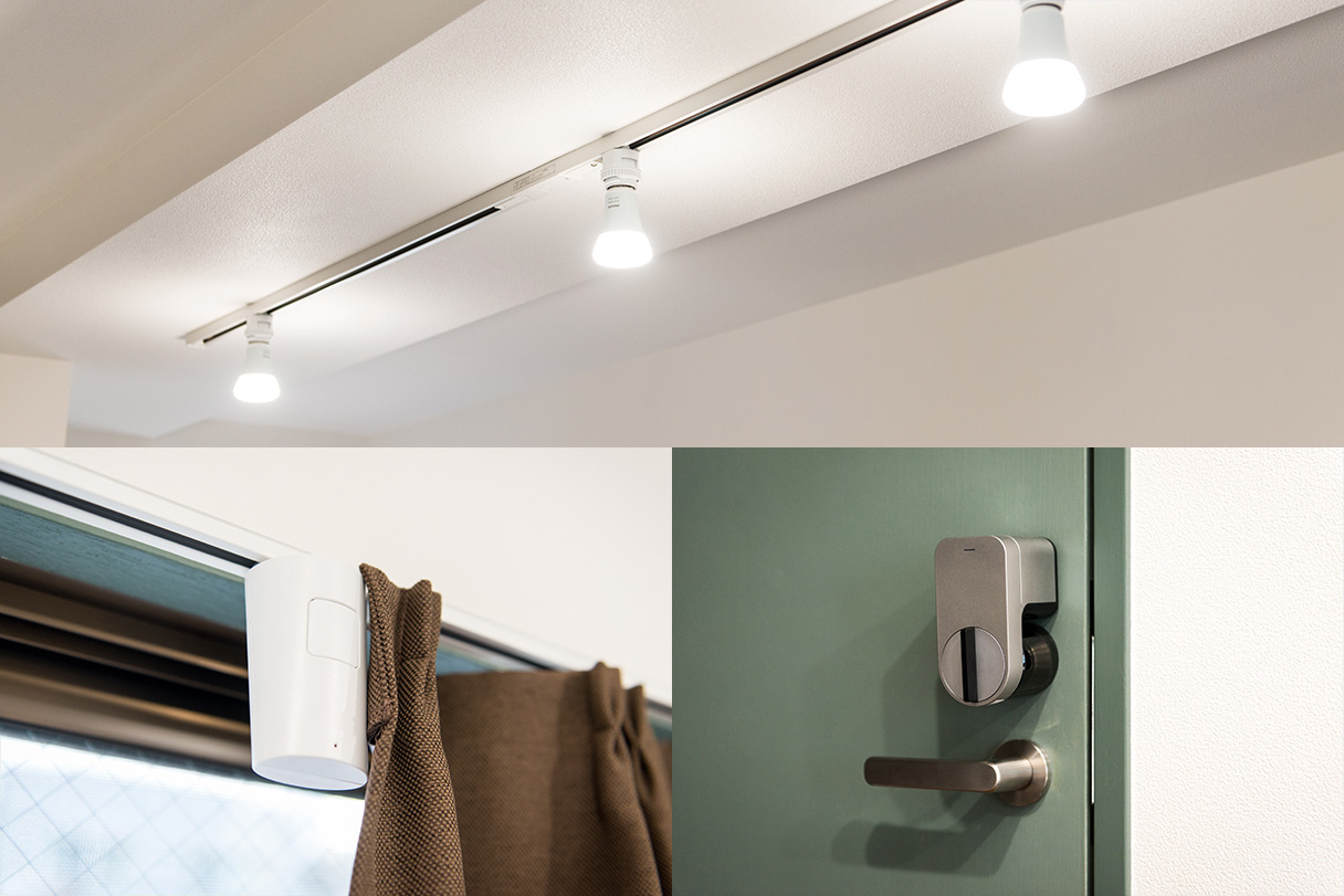 （上）フィリップス「Philips Hue」（左下）ロビット「mornin’」（右下）キュリオ「Qrio Smart Lock」