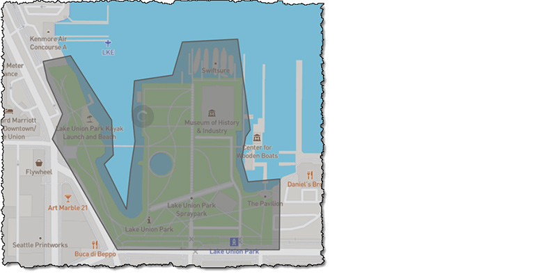 図2：AWS Location Serviceのジオフェンス