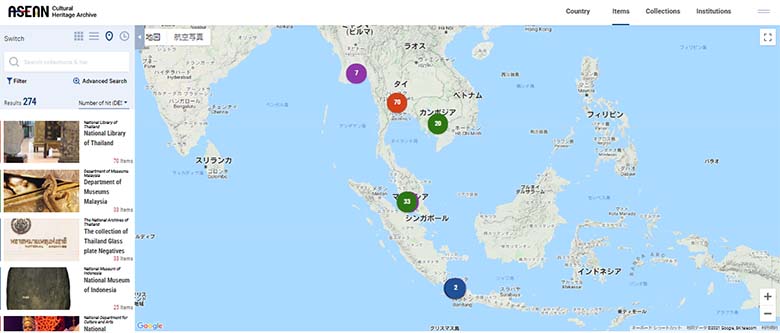 図2：地図や年表を用いた検索方法