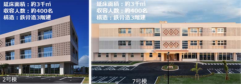図1：IT津梁パーク企業集積施設 （左）2号棟（右）7号棟
