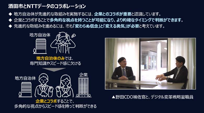 図5：酒田市とNTTデータのコラボレーション