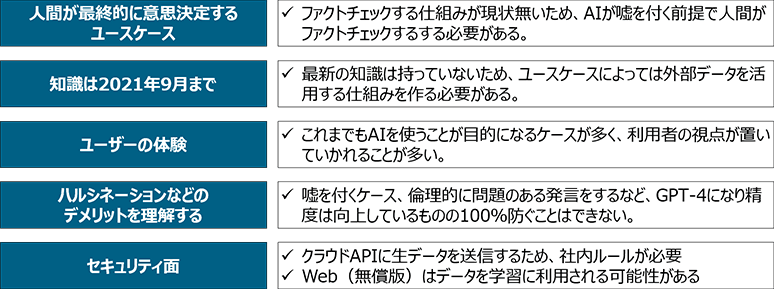 図8：生成系AIを活用する上でのポイント