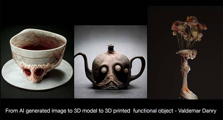 図5：テキスト情報から生成された3Dオブジェクト