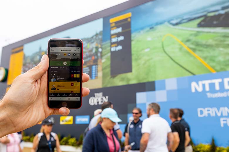 全英オープンでは選手のデータをスマホからも確認できる
