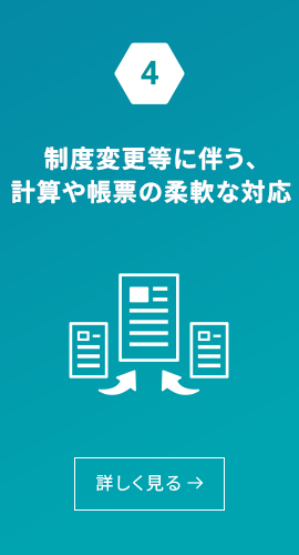 制度変更等に伴う、計算や帳票の柔軟な対応